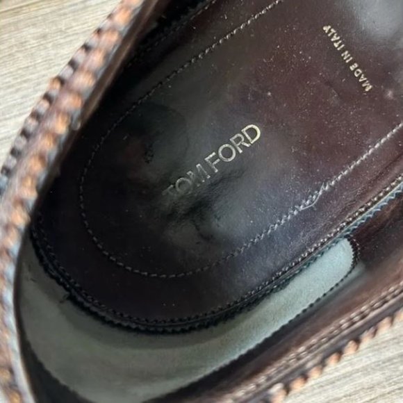 Tom Ford Dark Brown Wingtip Brogue Dress Shoes | 10.5 - Picture 6 of 13